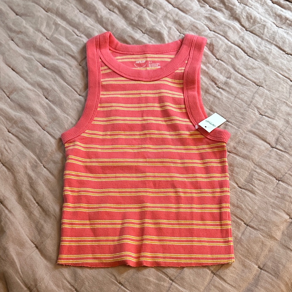 Aerie Striped Pink and Yellow Tank Top